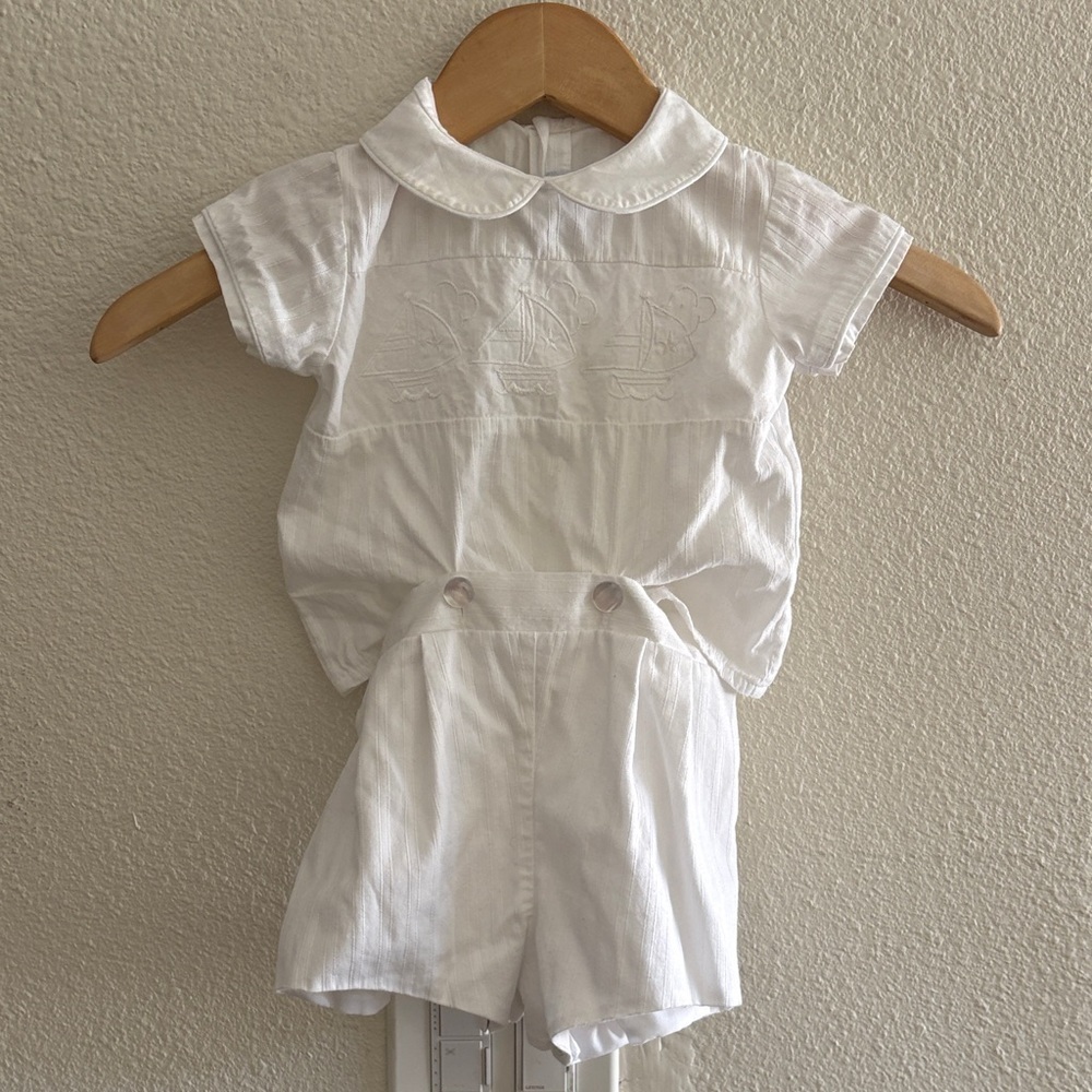 Patsy Aiken Two Piece Embroidered Boat Set
